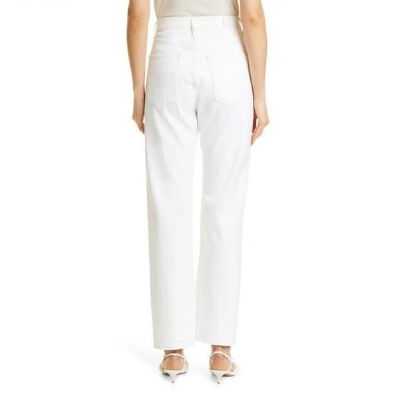 Goldsign Women White Denim Calla Casual Relaxed Straight Leg Jeans Size 27 - Picture 2 of 8